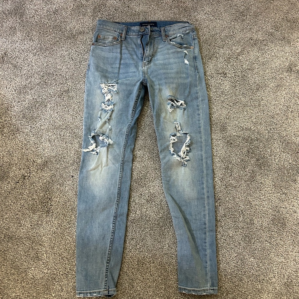 Distressed Light Blue Jeans